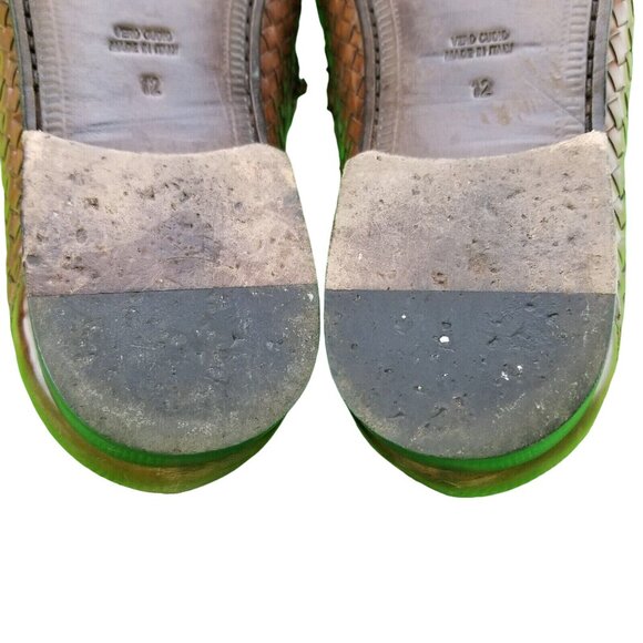 Paul Fredrick Brown Leather Loafer  Woven Slip On Men's Size 12M  FSJ114D Shoes - Picture 11 of 15